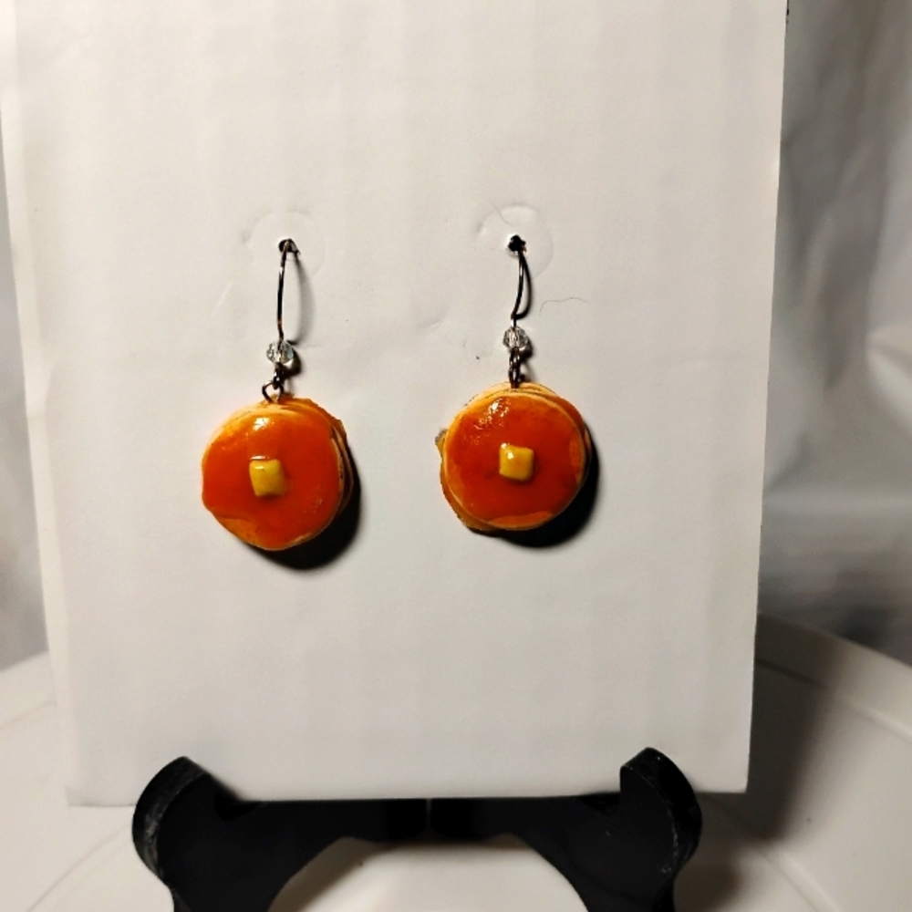 Earrings Pancakes Handmade New